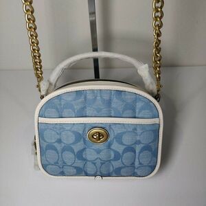 NWT Coach C4688 Lunchbox Top Handle In Signature Chambray With Quilting
